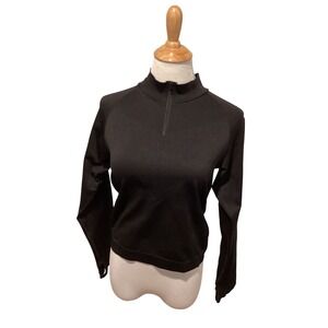 Pink Active Victorias Secret Black Quarter Zip Pullover Long Sleeve Top XL